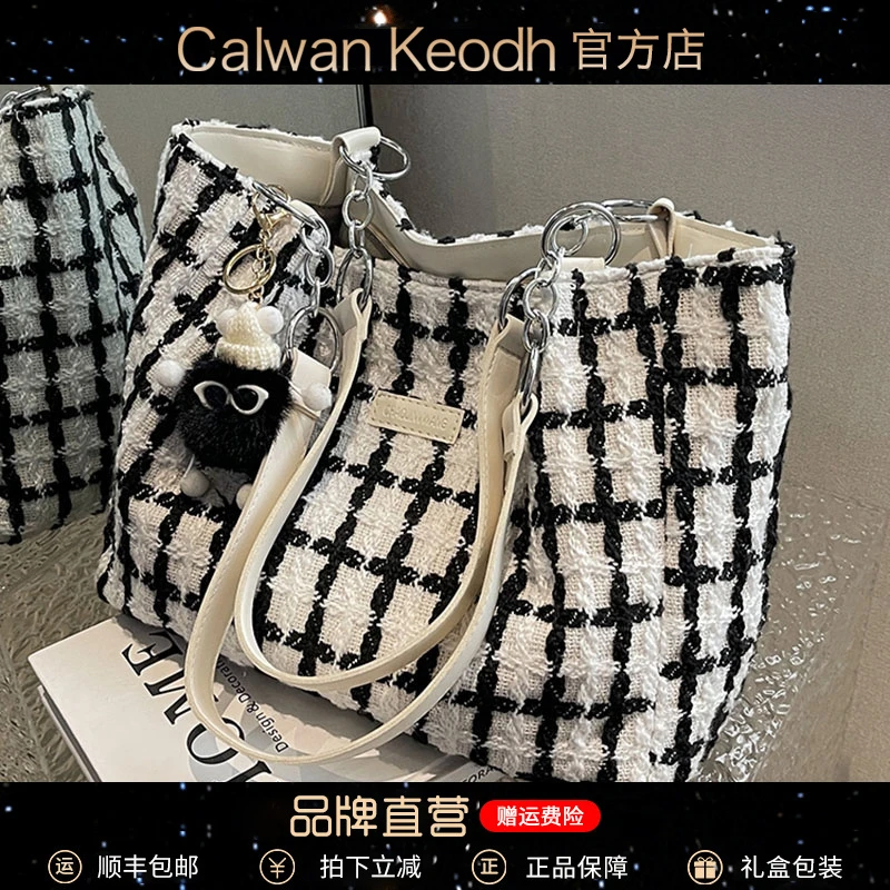 Calwan Keodh包包女包帆布单肩托特包通勤包生日圣诞礼物送女生