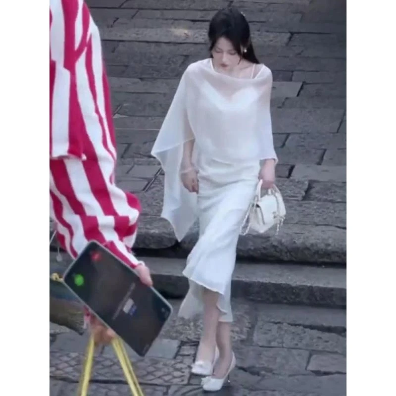 大码胖清冷感小众夏季套装飘逸防晒披肩单件防晒衣200斤外套开衫