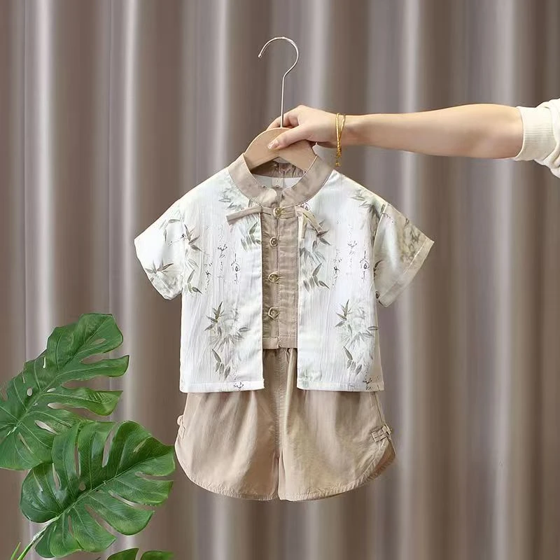 （姐弟装）男童女童裤子套装夏季唐装汉服中国风国学服幼儿园表演服