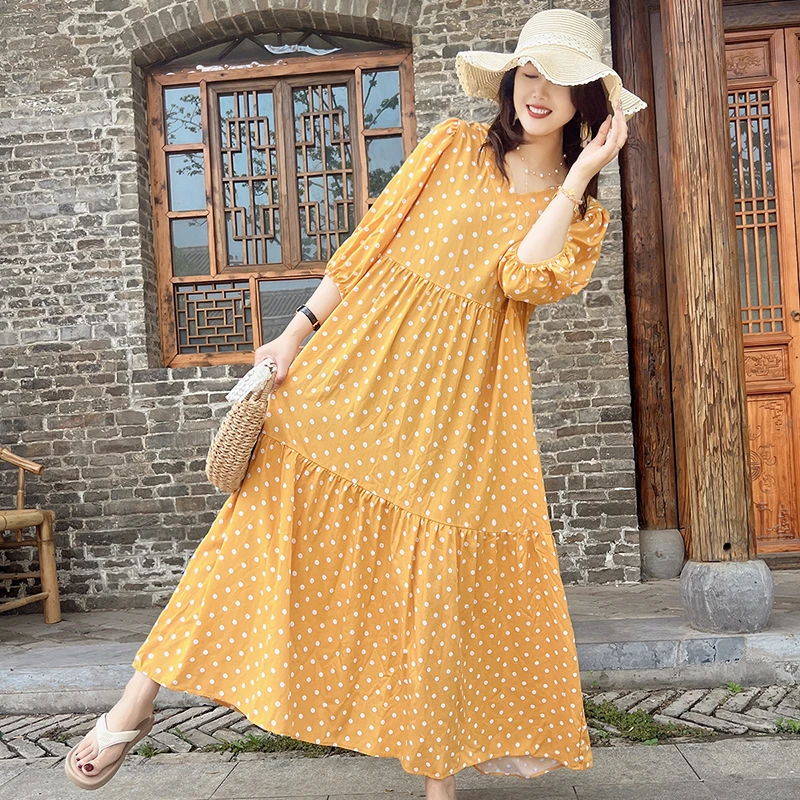 大码胖mm法式甜美碎花连衣裙女2025夏季高级感收腰显瘦a字长裙子