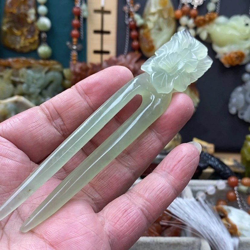 【闪购商品】蛇纹石玉发簪未镶嵌