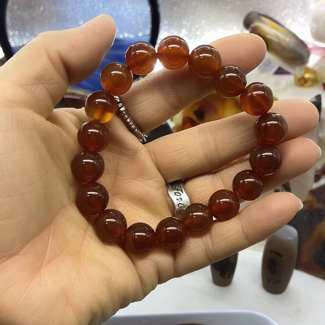 玛瑙/玉髓未镶嵌手串巴玉玛瑙手串