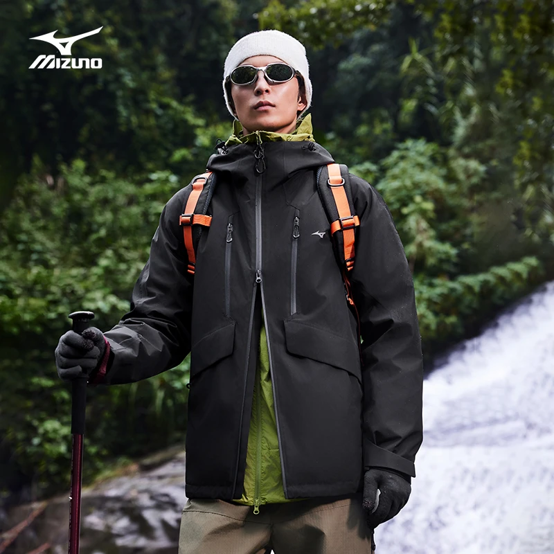 Mizuno/美津浓冬季运动户外休闲保暖白鹅绒多功能三合一加厚外套
