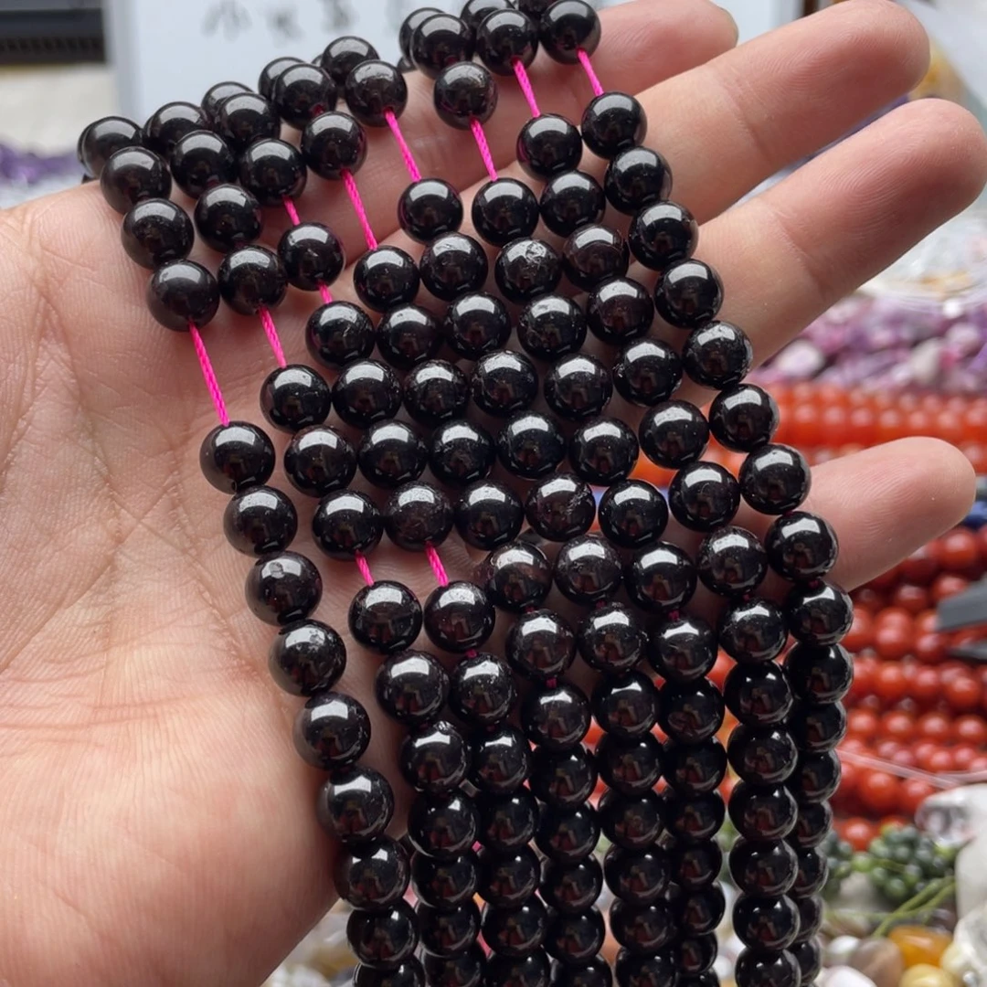 玛瑙/玉髓合金珠宝半成品一条装卡7+mm老矿石榴石圆珠