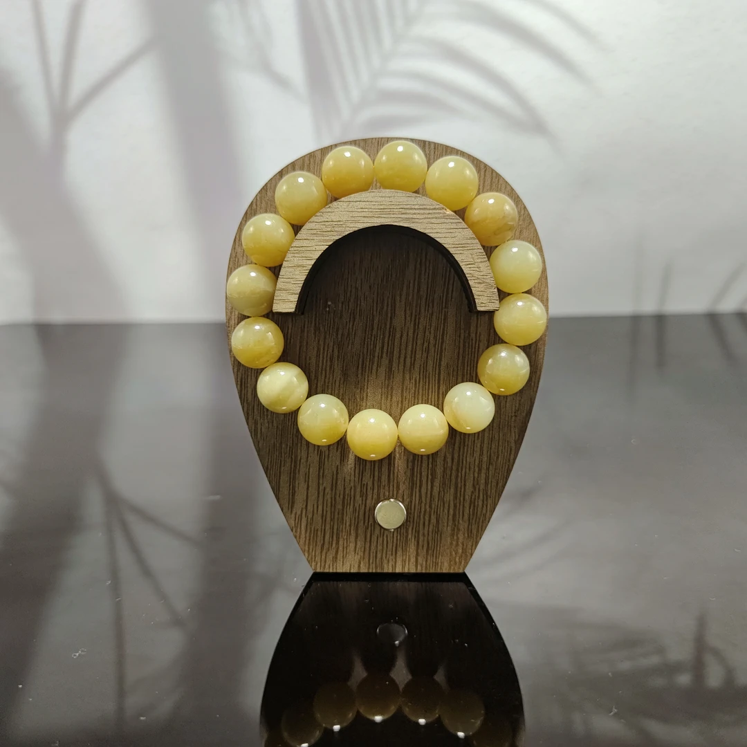 N和田玉且末糖圆珠手串（卡12）3948