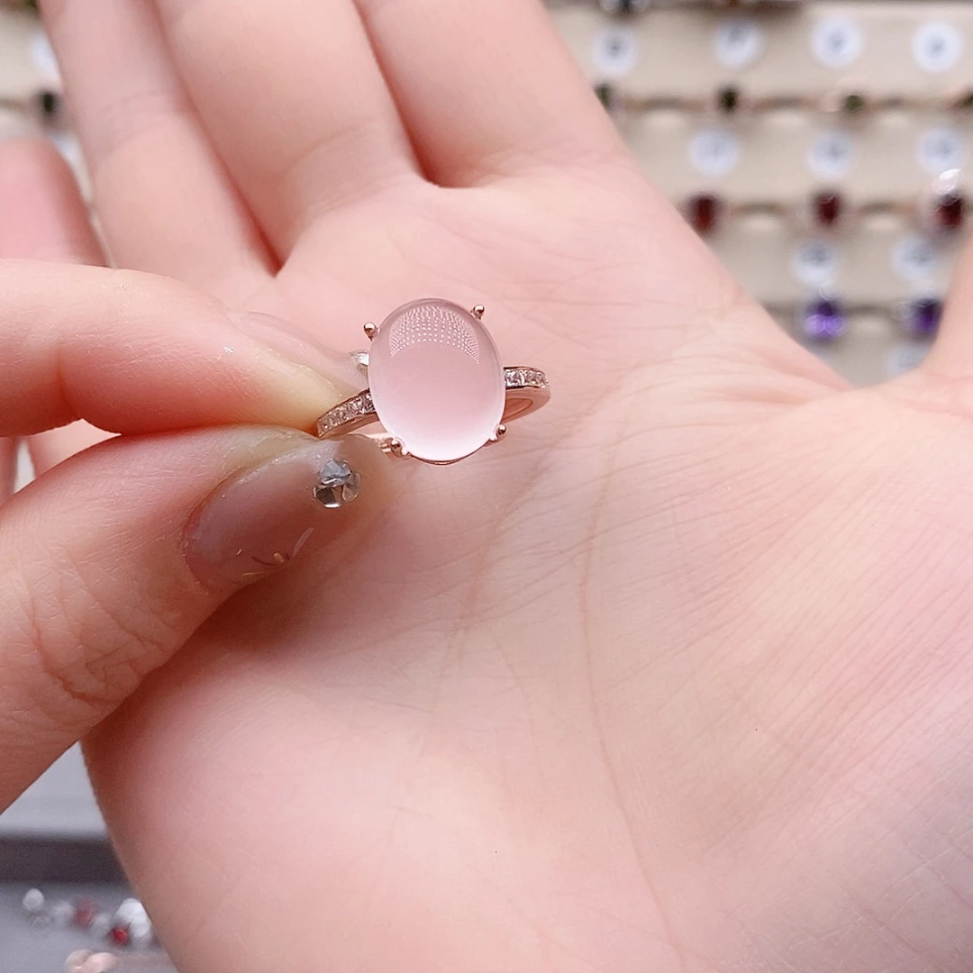 水晶戒指银S925镶嵌戒指