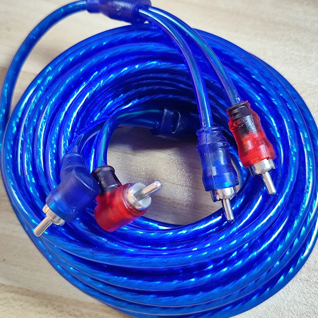 汽车音响功放音频线汽车改装音频线莲花公对公音箱线90度弯头直头