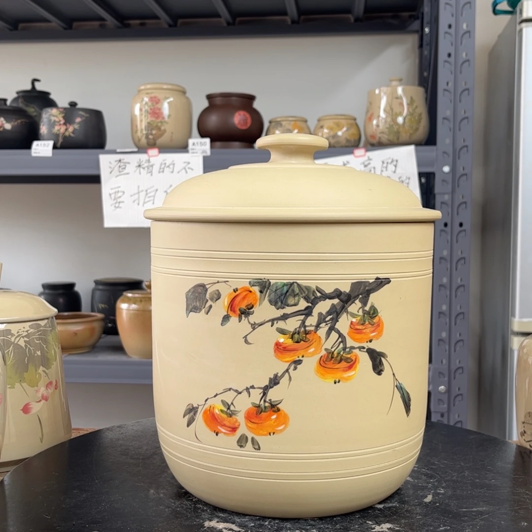 白泥哑光存茶缸7-9饼