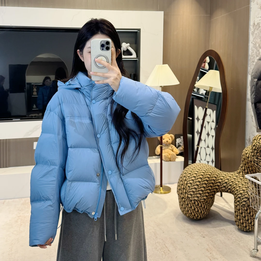 宿慕SUMU时尚韩版连帽鹅绒服2025新款冬季短款鹅绒服外套女装9032