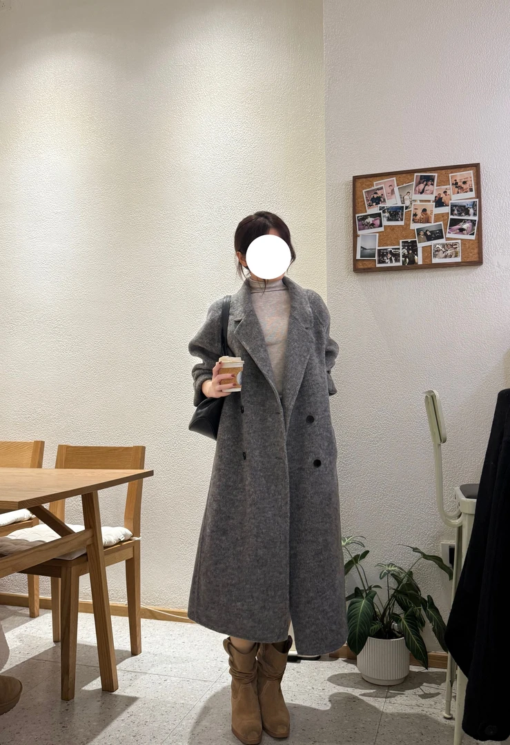 双面羊毛大衣女装外套2024冬季新款韩版慵懒风双面呢