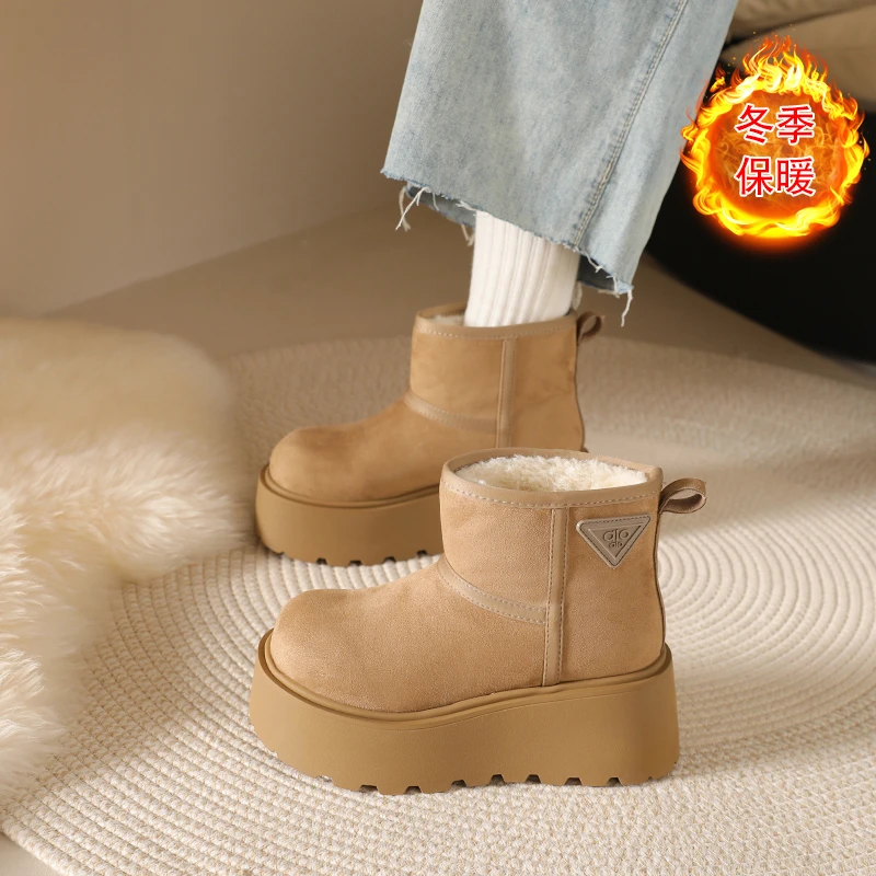 女靴保暖时尚秋冬女款加绒多色雪地靴短靴【偶有微瑕介意勿拍】