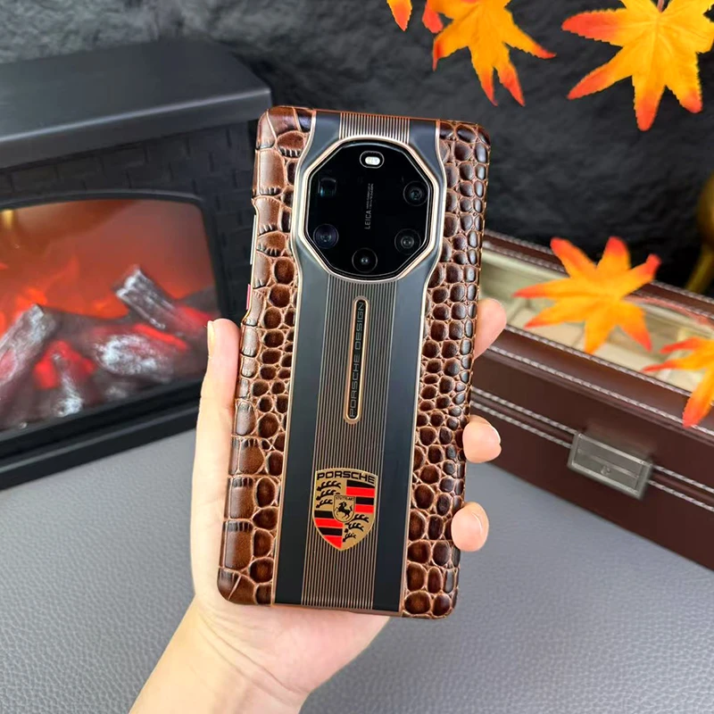 适用华为Mate40rs手机壳新款全包真皮电镀40rs商务保护壳超薄时尚