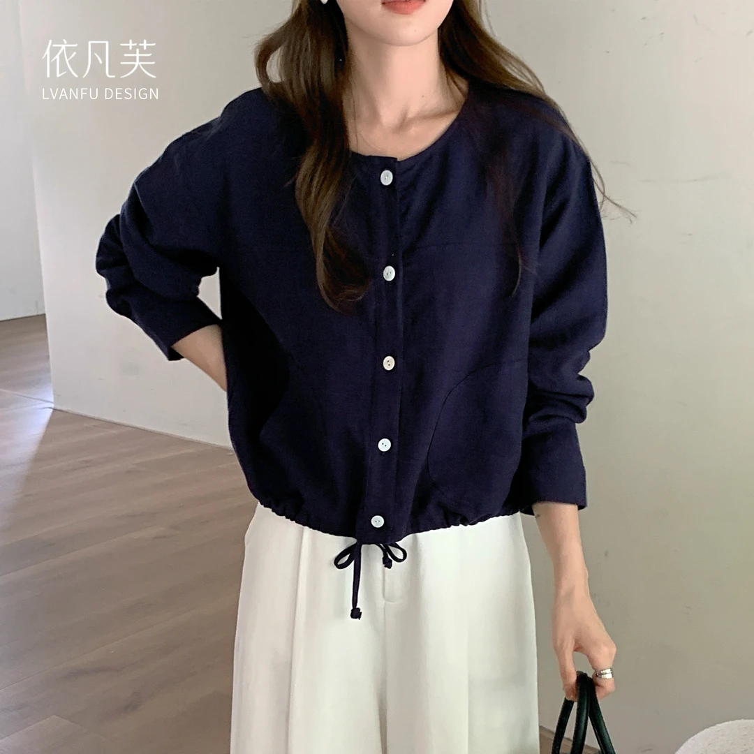 【秋季上新】依凡芙2025新款天丝亚麻珍珠贝砂洗外套JY930A/ZN