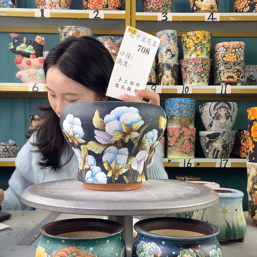 陶景德镇手工花盆708