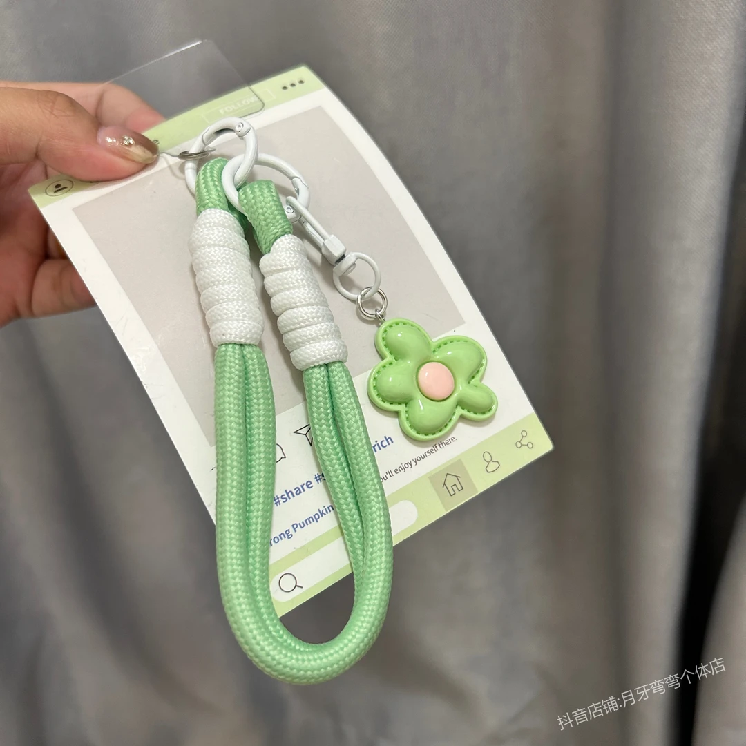 通用多巴胺百搭ins风花朵小众手机挂绳新款挂件女腕带u盘防丢挂饰