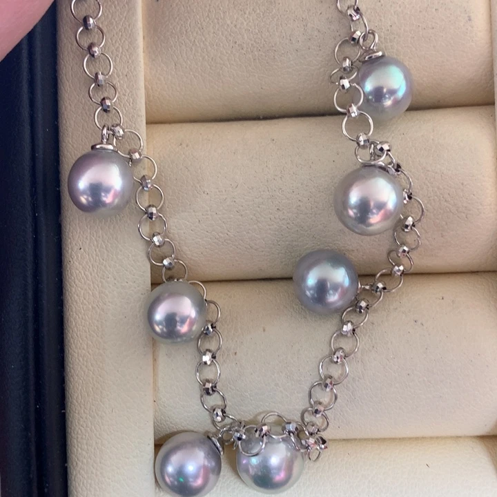 颈饰银S925镶嵌海水珍珠