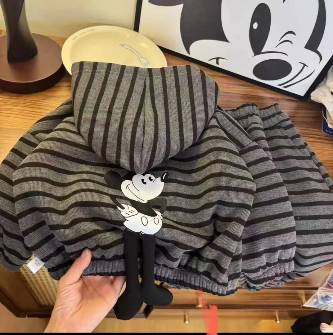 卡通风小童拉链套装条纹韩版加厚秋季卫衣卡通动漫秋冬