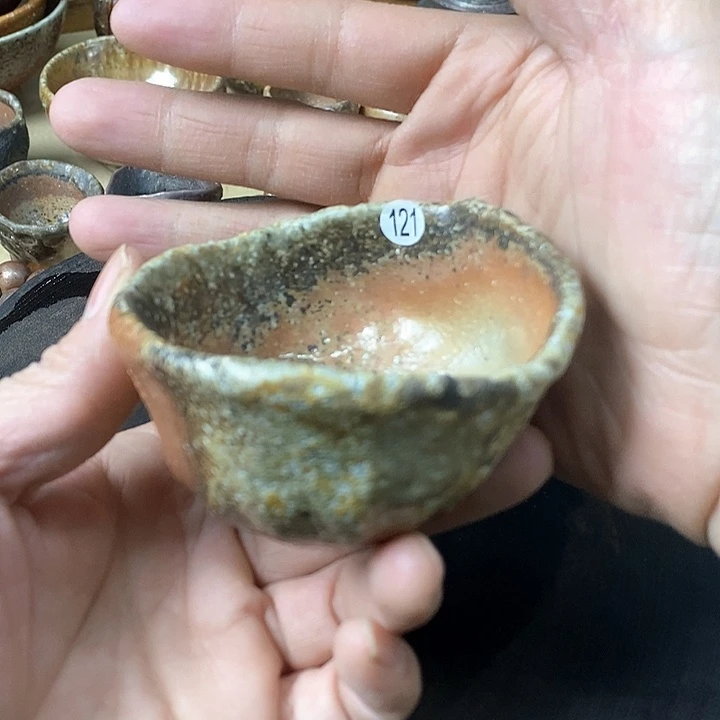 杯手工粗陶、柴烧茶器
