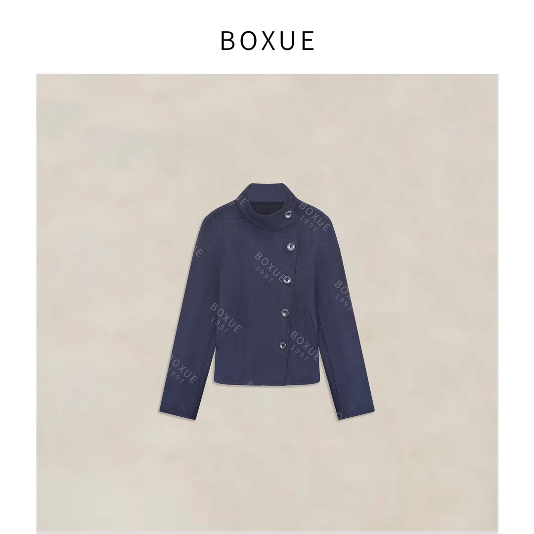 BOXUE“浪漫故事”2025秋冬高级感双面尼轻奢 外套#250909W4647