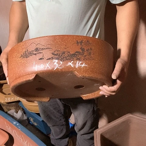 紫砂花盆手工制作