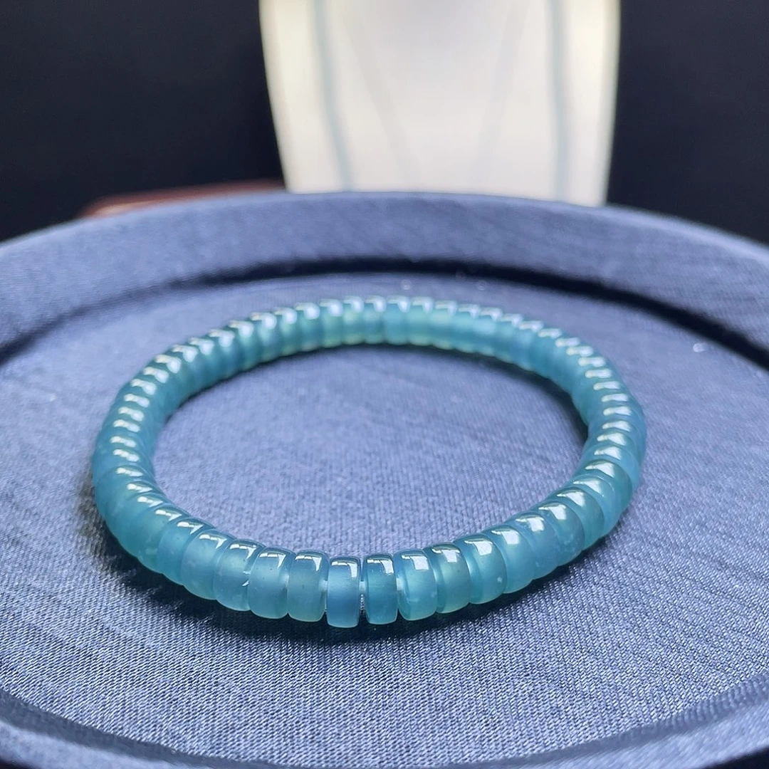 翡翠未镶嵌手串药片手串6.9mm