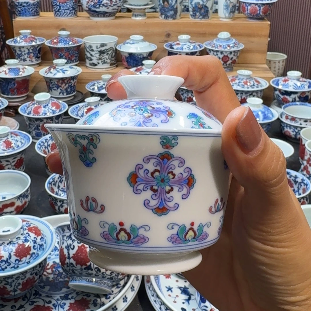 小***W斗彩盖碗盖碗盖碗