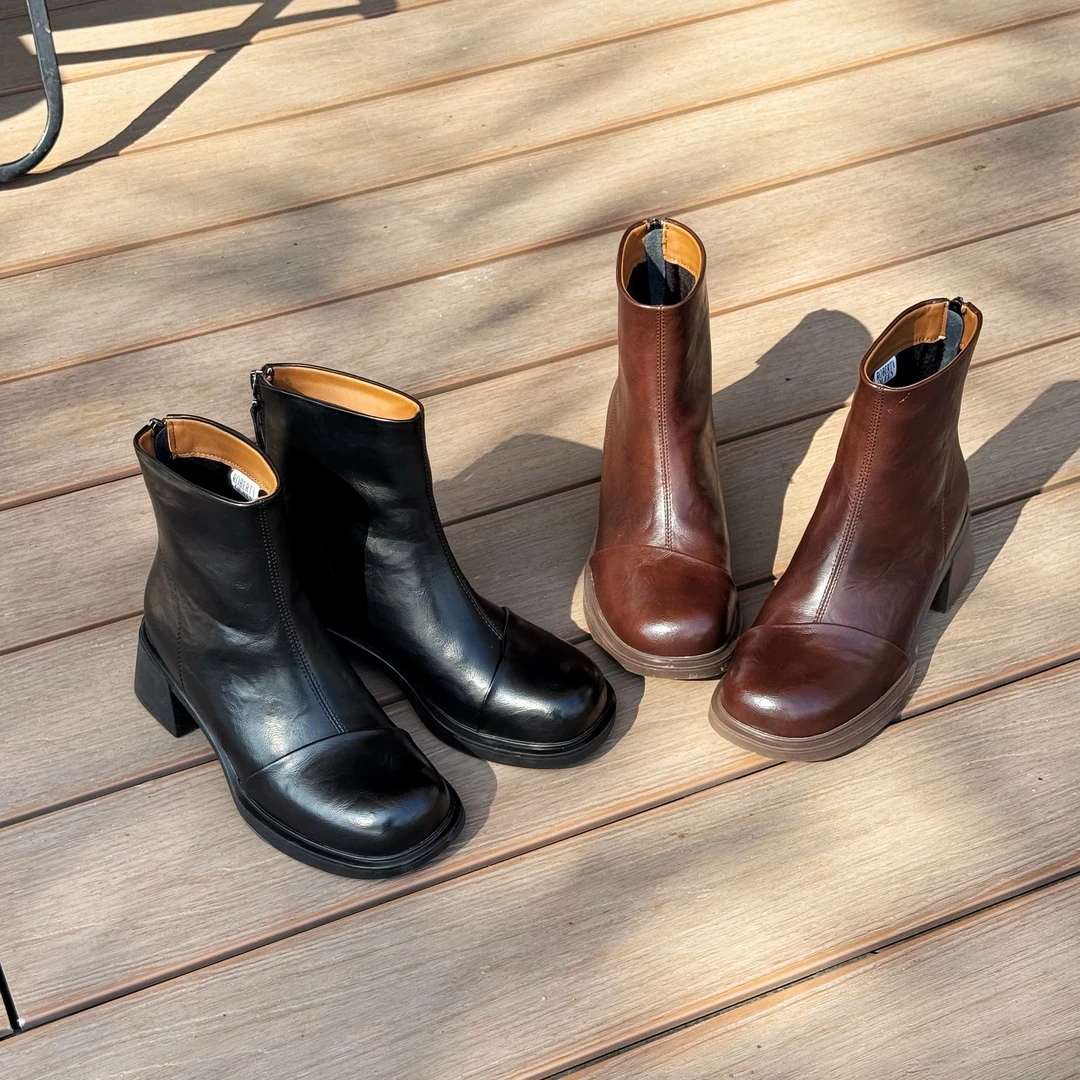 秋冬新款时尚潮流短靴瘦瘦靴低跟冷粘工艺保暖舒适2599