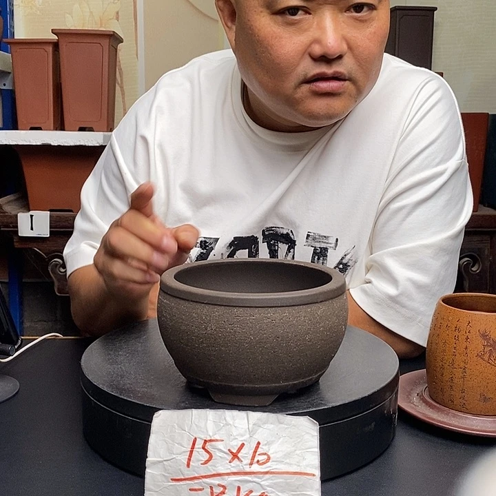 紫砂花盆货号一只KK4