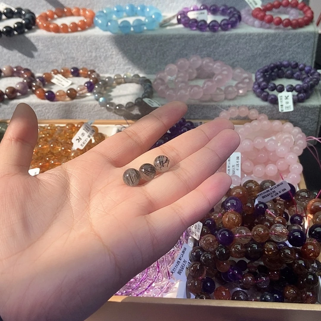 水晶手链未镶嵌幸*黑发晶单珠