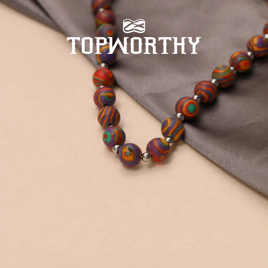 钛钢树脂项链 【鹤染】原创中性风设计项链 彩紫糖果多巴胺欧若风