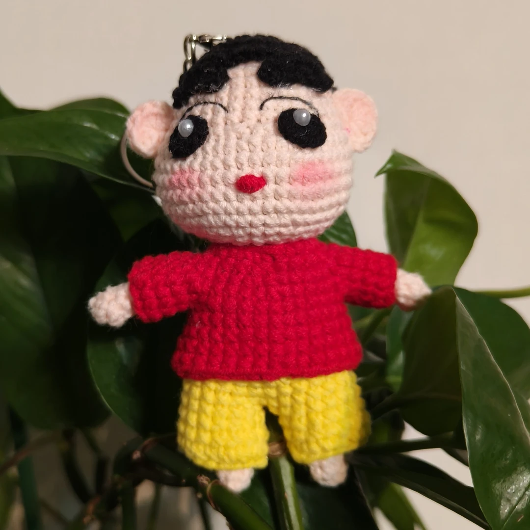 蜡笔小新手工钩织玩偶钥匙扣礼物不退换慎拍编织