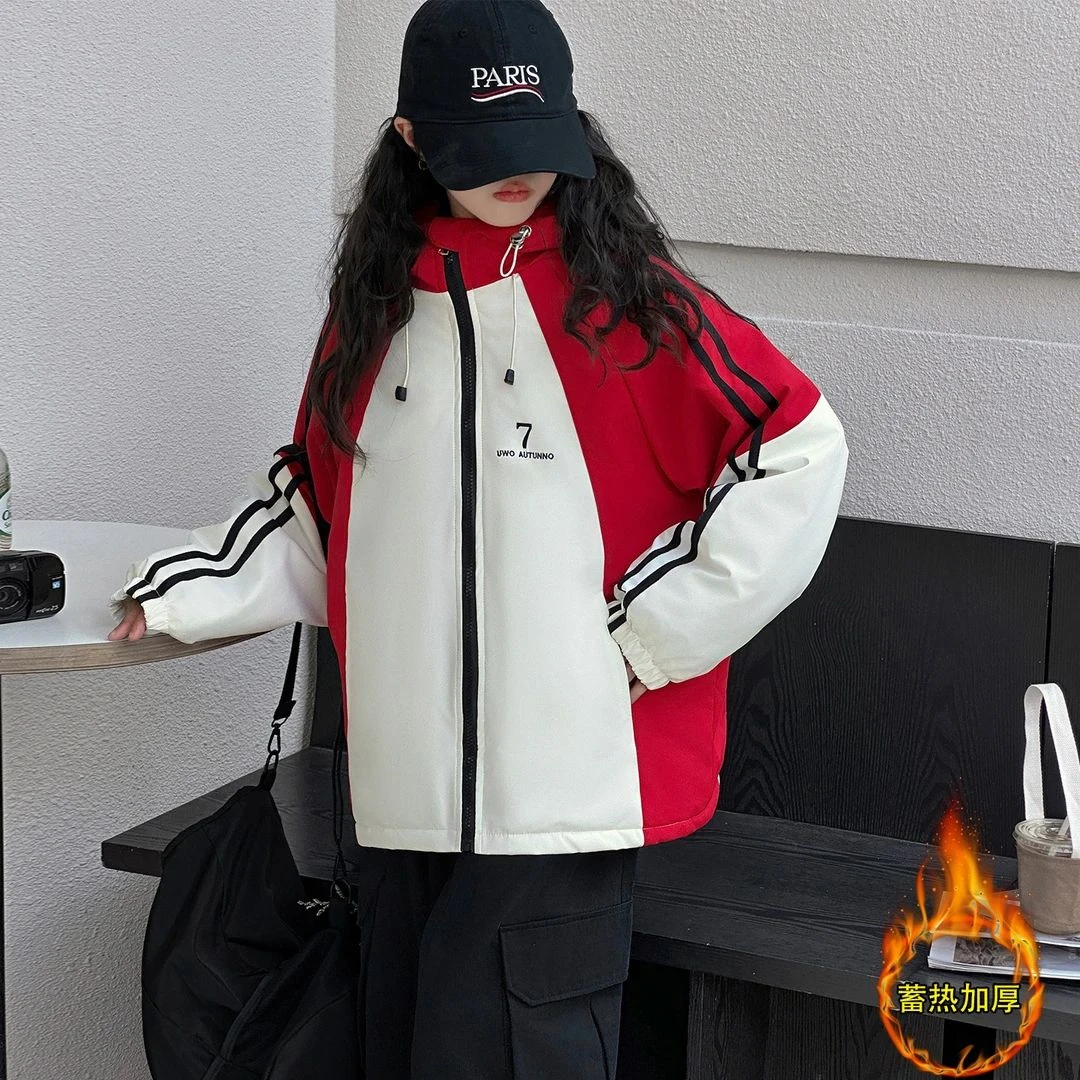 女童外套秋冬款2025新款洋气儿童冬装夹棉加厚冲锋衣中大童派克服