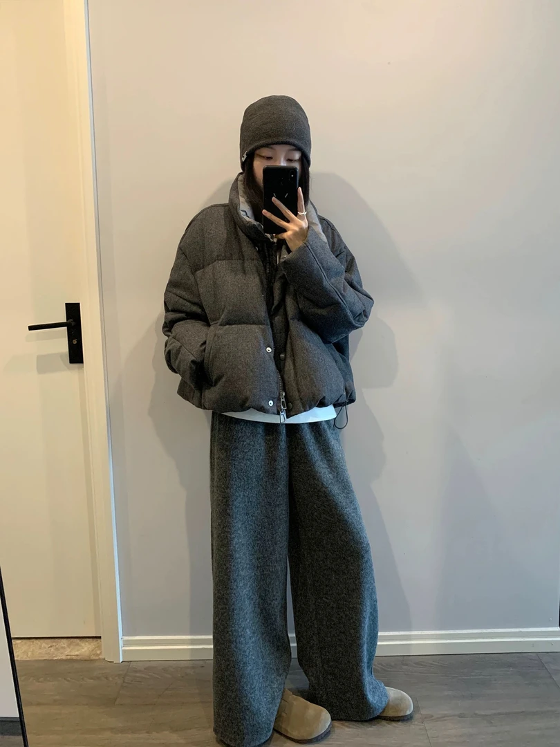 27142韩代高货加绒加厚直筒裤休闲裤9078裤长103