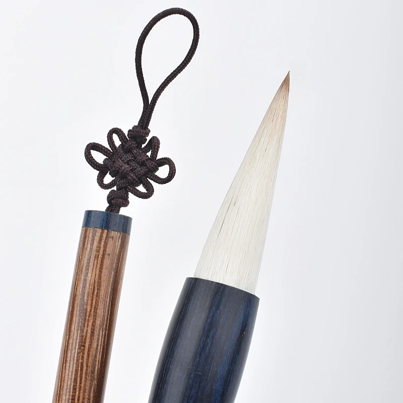 蓝檀木毛笔兼毫毛笔书法田楷中大楷欧楷初学者不开叉兼毫毛笔练字