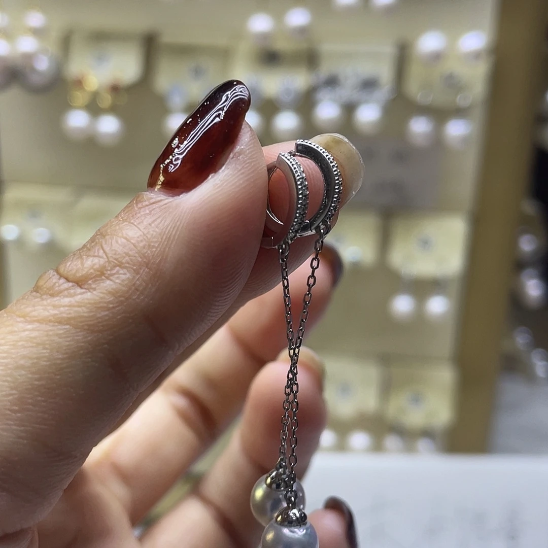 耳饰海水珍珠银S925镶嵌