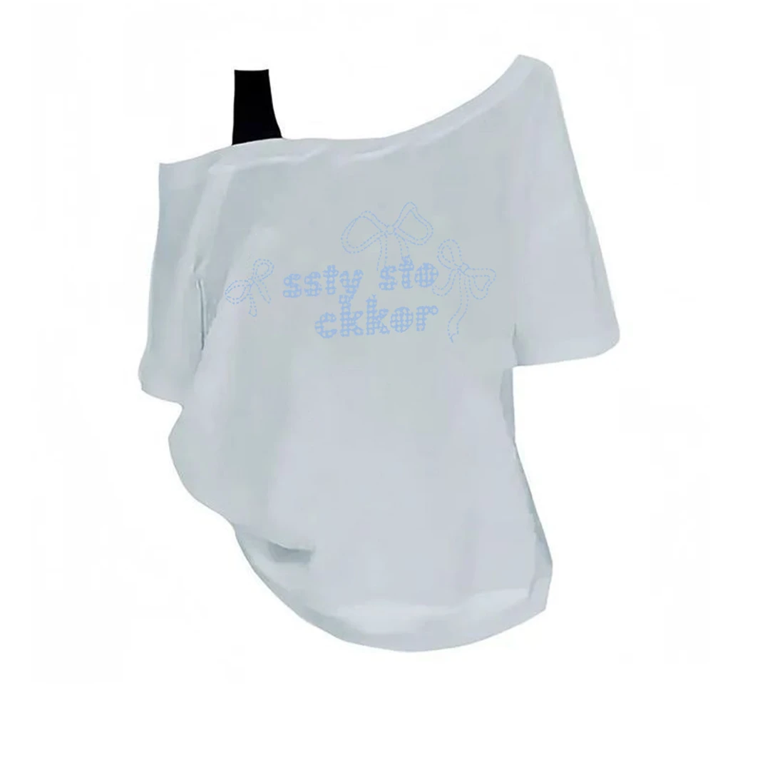 新款夏季慵懒风辣妹t恤短袖女韩版时尚洋气百搭新款吊带斜肩上衣