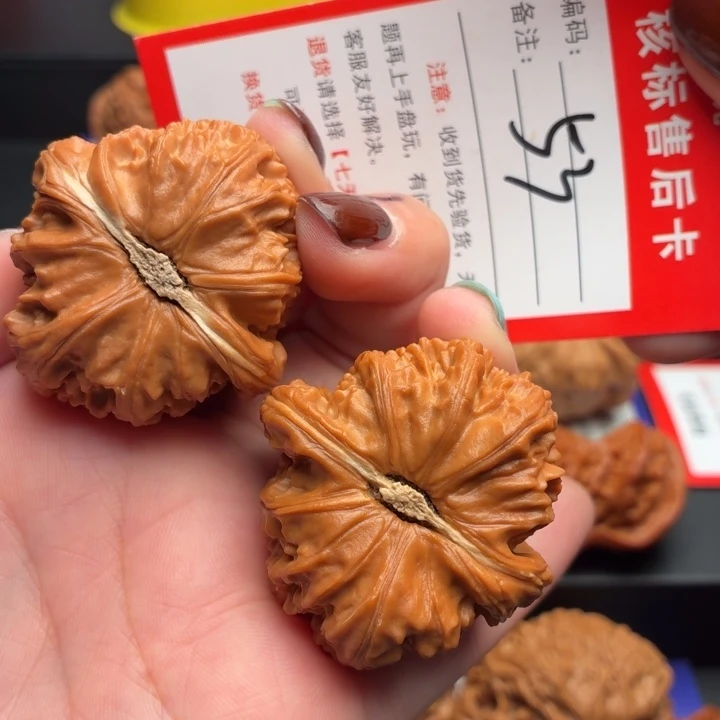 文玩核桃把件40.8尺白狮子