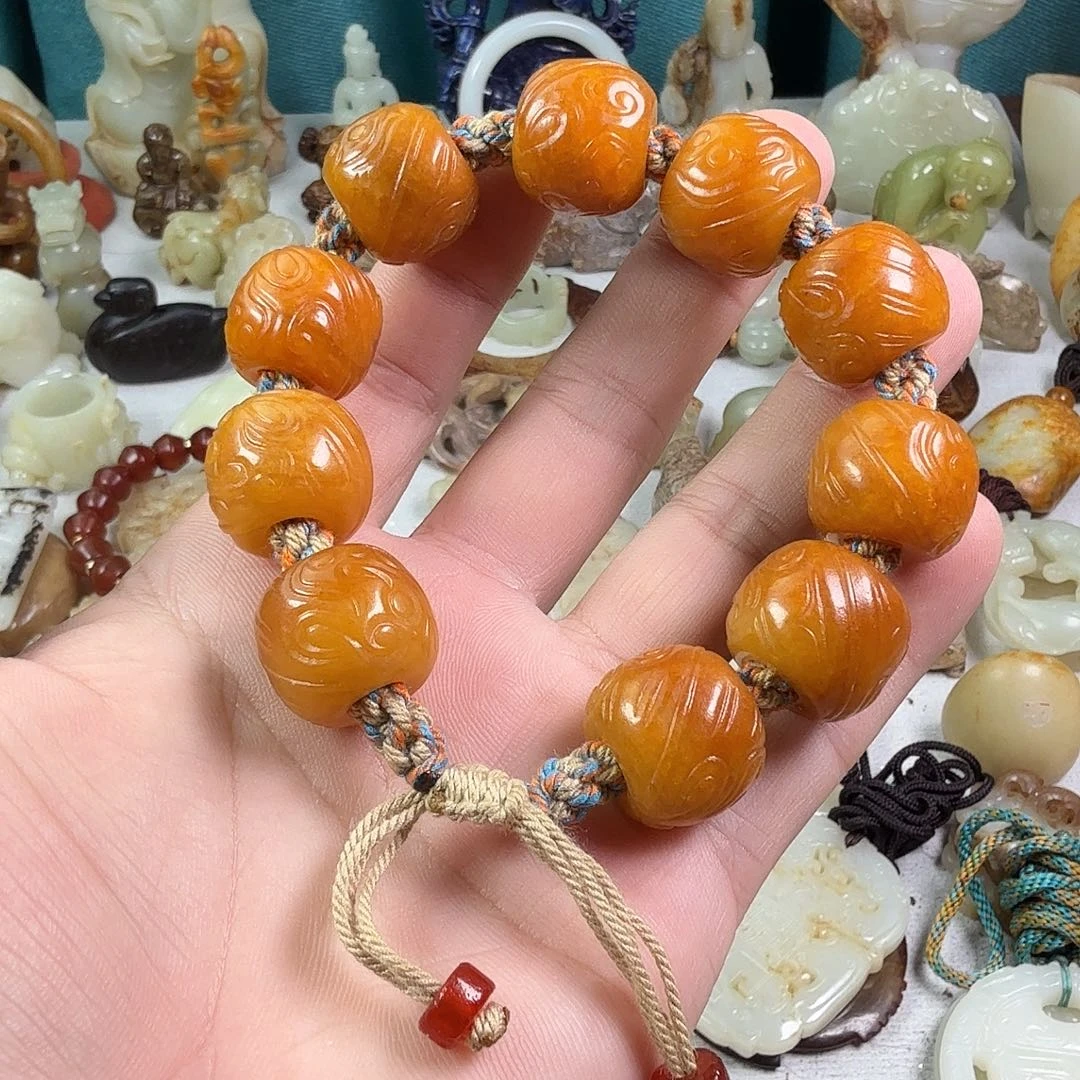 梦***3和田玉未镶嵌手链