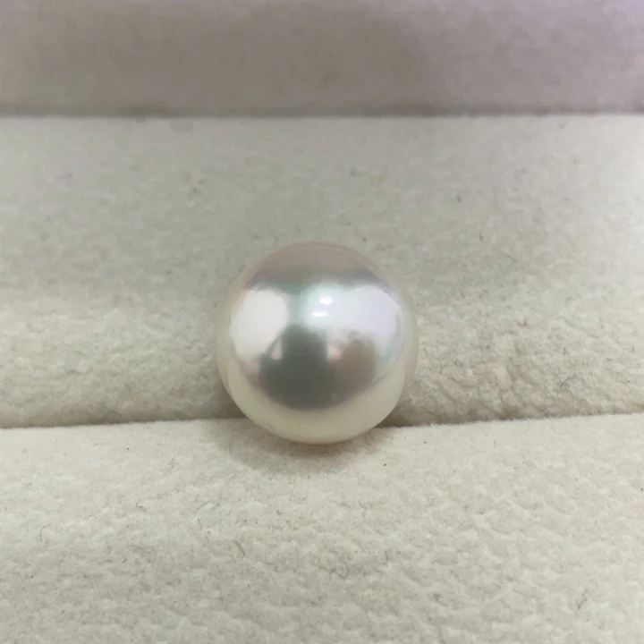 海水珍珠裸珠13.5mm正圆强光澳白