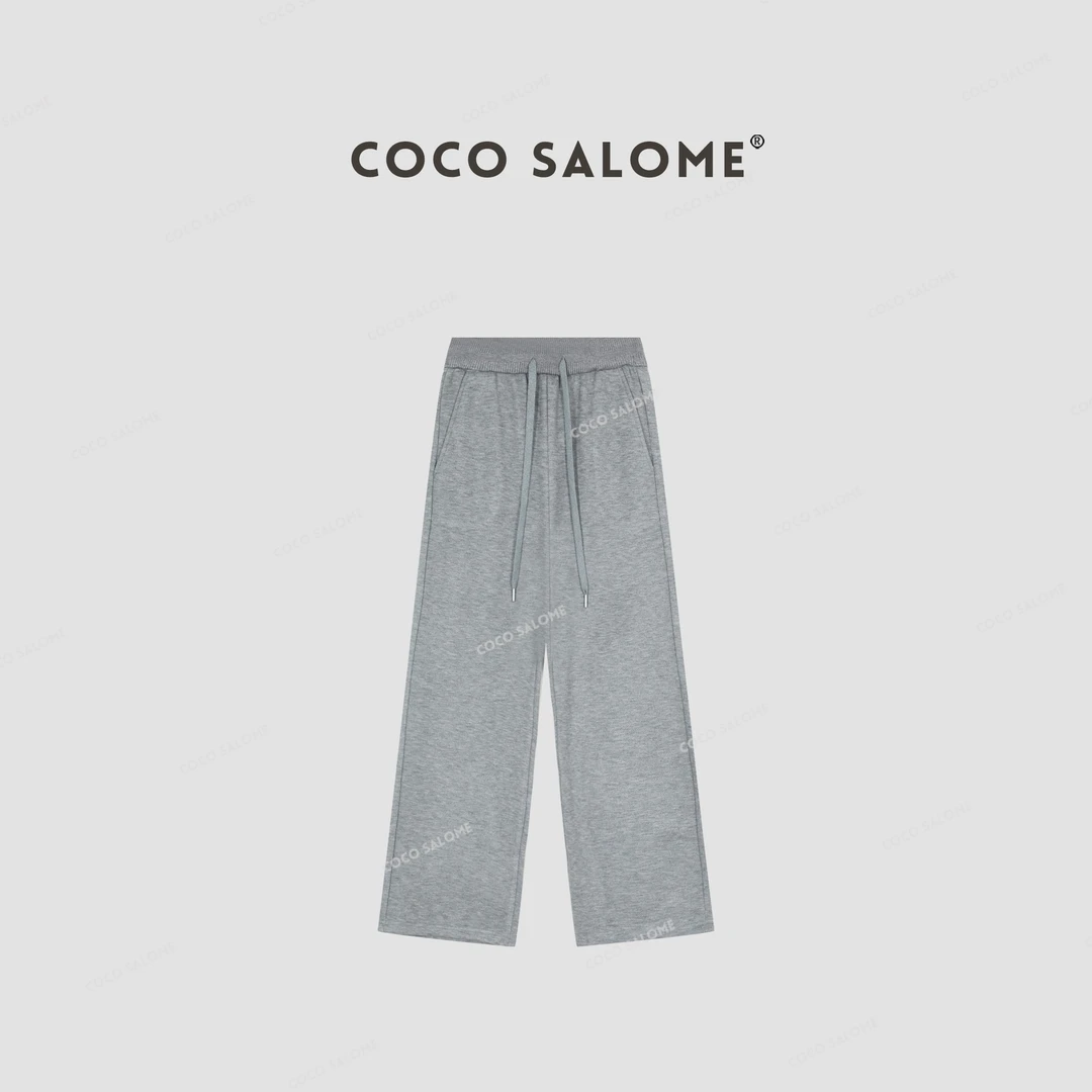 COCOSALOME⑥【糯米裤】秋冬加绒垂感宽松显瘦阔腿直筒休闲裤0718