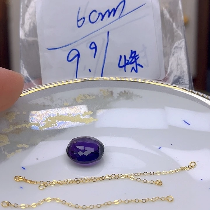 银S925镶嵌颈饰紫晶紫晶925镶嵌36