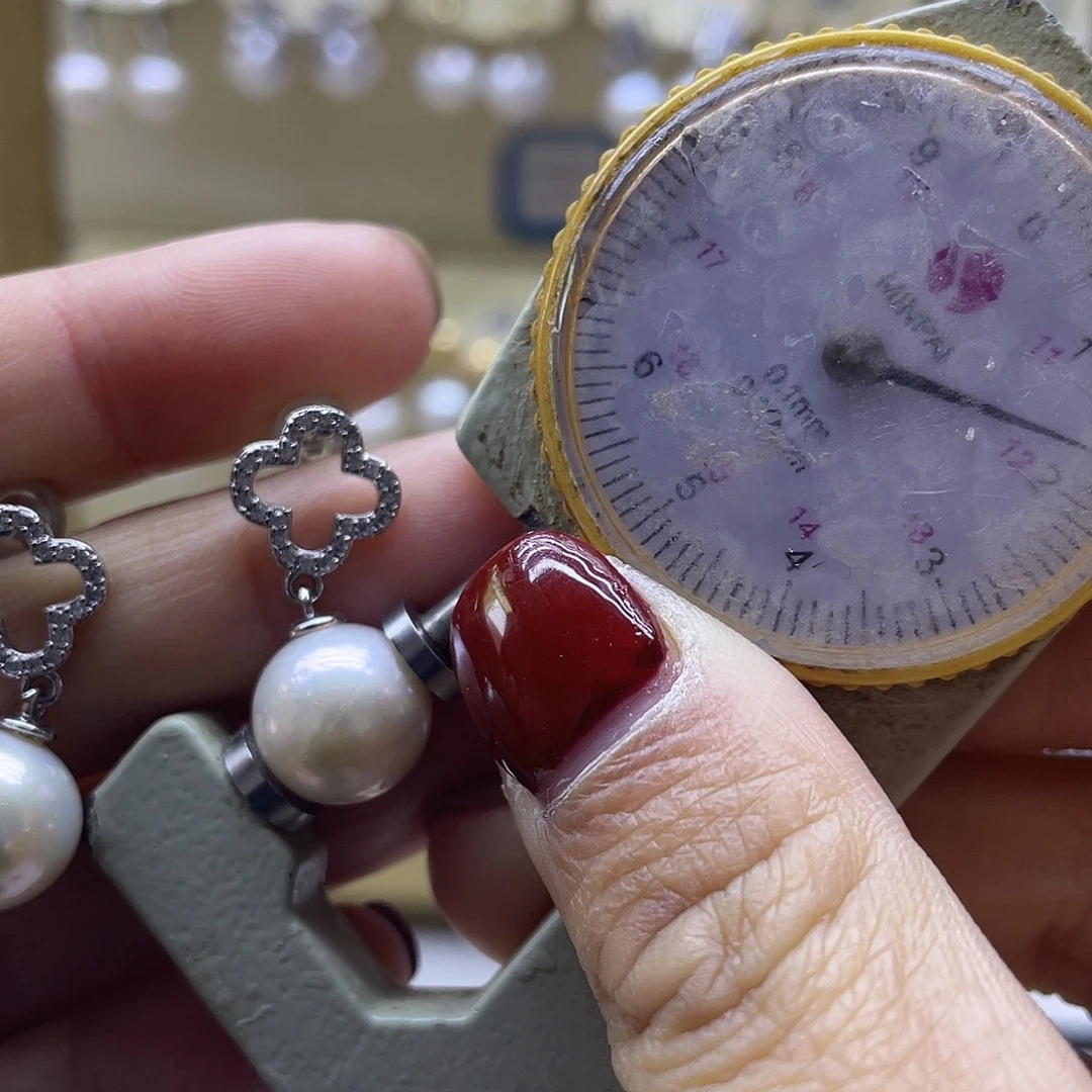 淡水珍珠耳饰银S925镶嵌