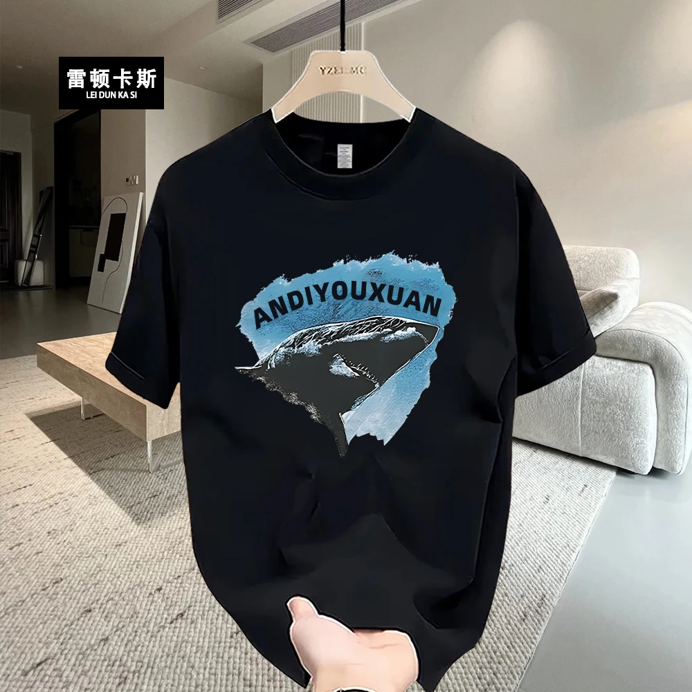雷顿卡斯美式痞帅重磅纯棉短袖T恤青年男女款夏季ins潮牌圆领上衣