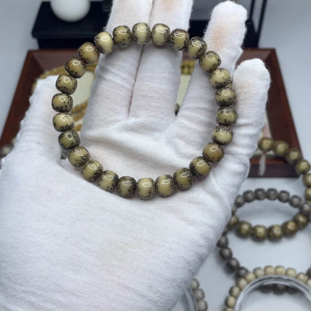 元***長星月菩提手串9×8贯穿通体糯冰打底B25