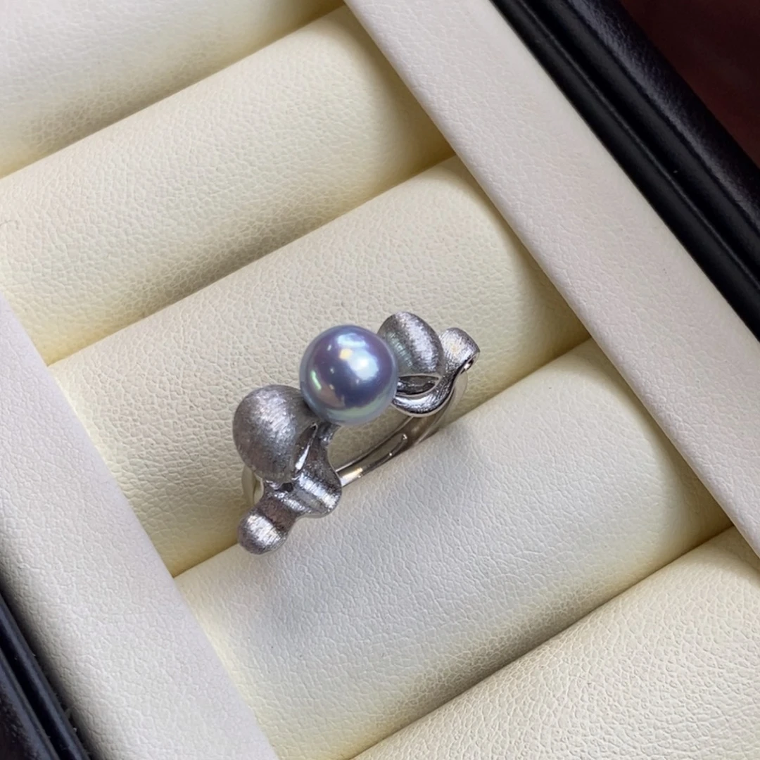 海水珍珠银S925镶嵌戒指特价微瑕