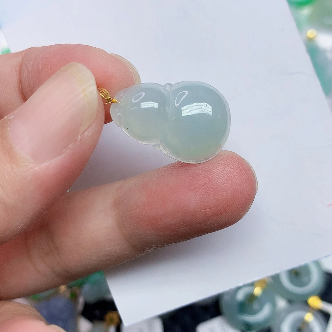 翡翠18K金镶嵌颈饰4577895