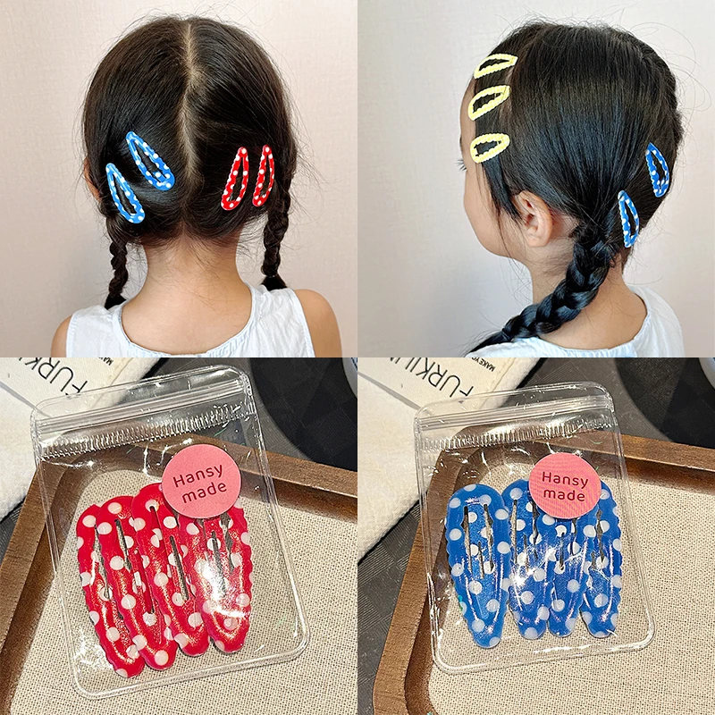 儿童基础款波点发夹彩色小女孩可爱发卡宝宝侧边bb夹碎发水滴夹子