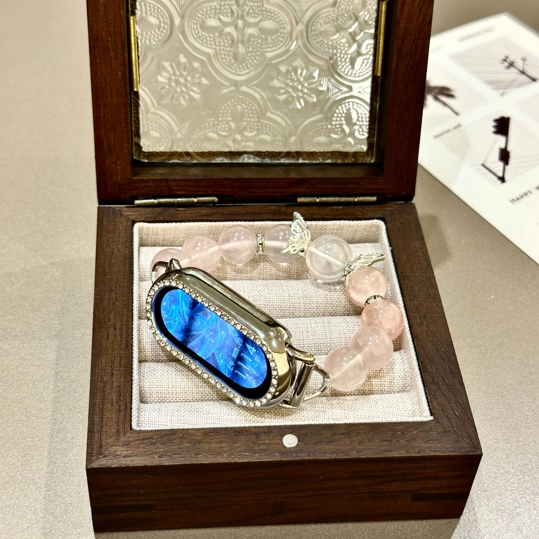 瑞馨宜粉水晶适适用小米手环10表带9Pro小米9/8手环8Pro表带5/6/7