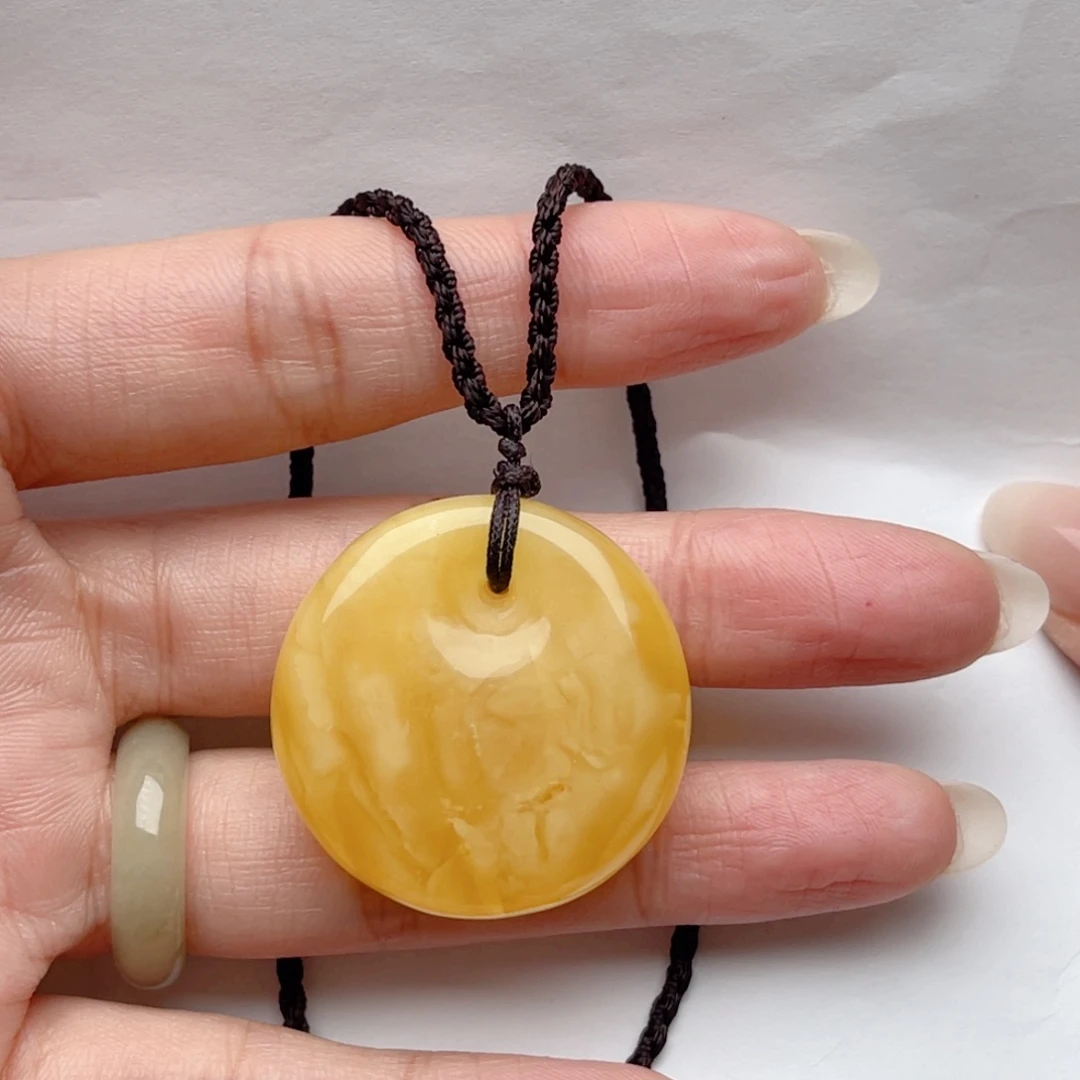 蜜蜡裸石未镶嵌甜***皮蜜蜡公主扣 吊坠 思思