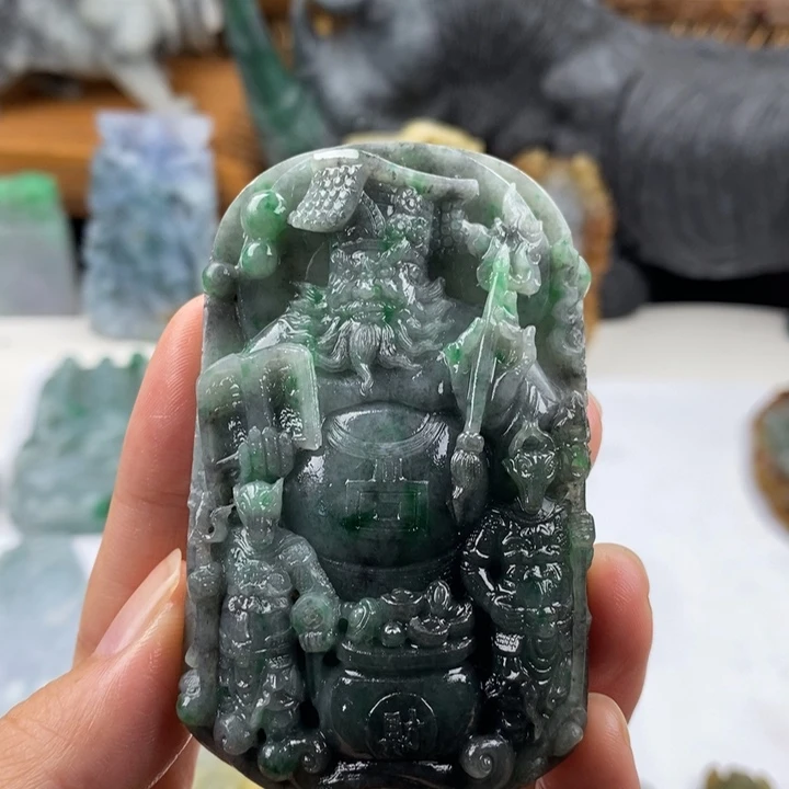 未镶嵌定制翡翠天然翡翠吊坠阎罗王